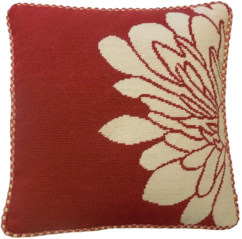 floral needlepoint pillow