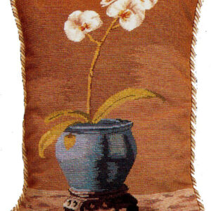 floral needlepoint pillow