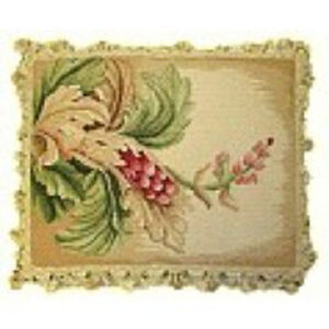 floral needlepoint pillow