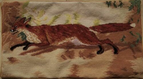 Running Fox Needlepoint Pillow