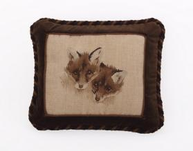 Two Faces Fox Aubussion Weave Needlepoint Pillow