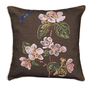 floral needlepoint pillow