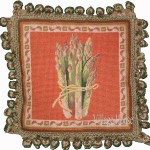 Asparagus needlepoint pillow