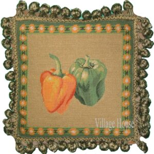vegetable needlepoint pillow
