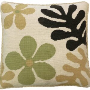 floral needlepoint pillow