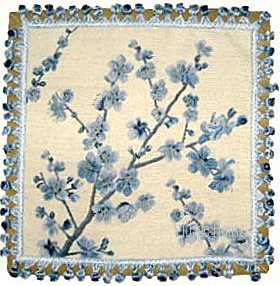 floral needlepoint pillow