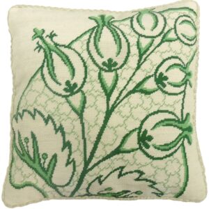 floral needlepoint pillow