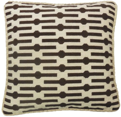 Brown and white Geometric Pillow