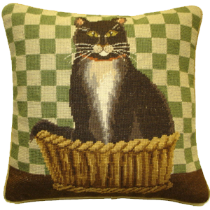 Cat Needlepoint Pillows