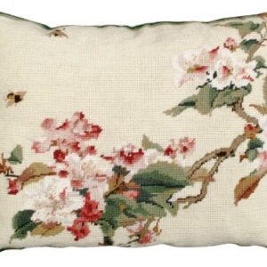 Cherry Blossoms II Needlepoint Pillow