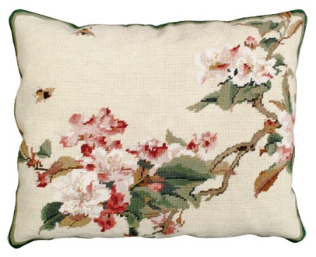 Cherry Blossoms II Needlepoint Pillow
