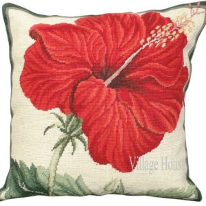 floral needlepoint pillow