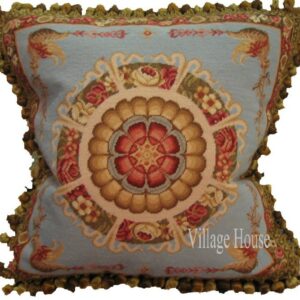 floral needlepoint pillow