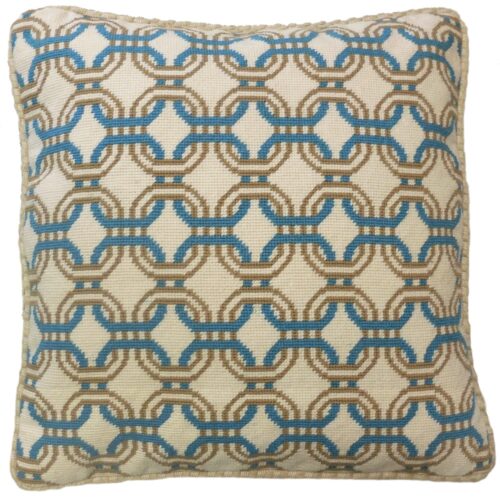 Blue Geometric Needlepoint