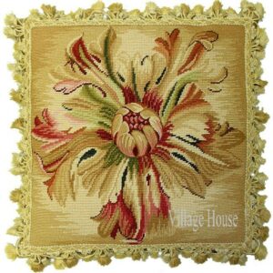 floral needlepoint pillow