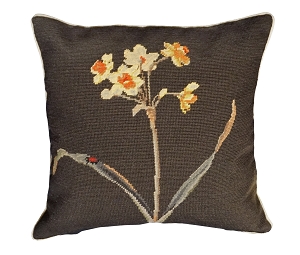 floral needlepoint pillow