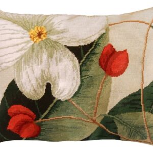 floral needlepoint pillow