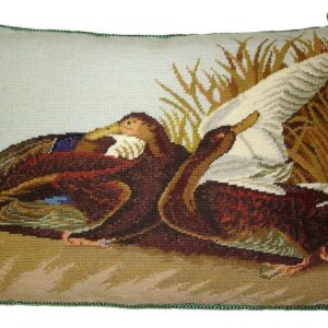 Ducks Cleaning Needlepoint Pillow