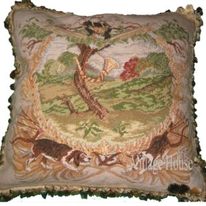 English Hunt Needlepoint Pillow