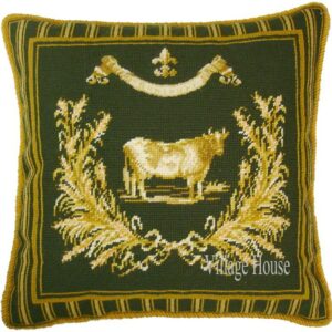 Cow Needlepoint Pillow