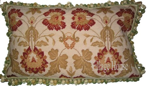 floral needlepoint pillow