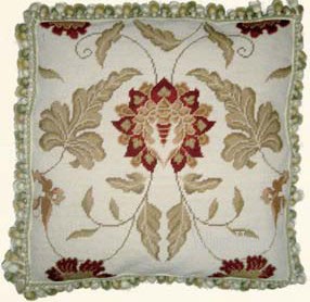 floral needlepoint pillow