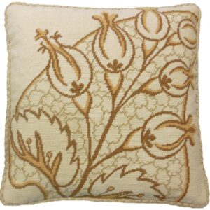 floral needlepoint pillow