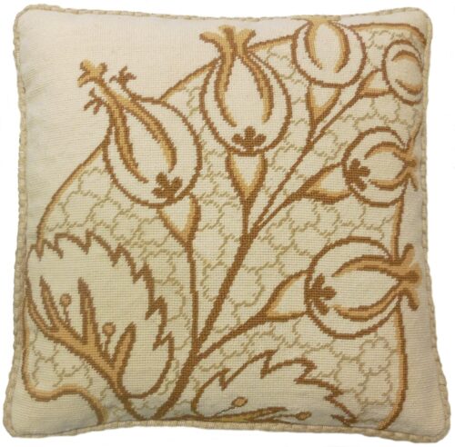 floral needlepoint pillow