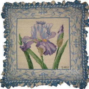 Iris Needlepoint Pillow