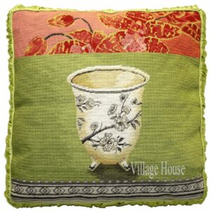 floral needlepoint pillow