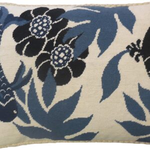 floral needlepoint pillow