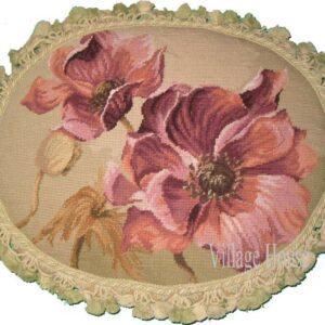 floral needlepoint pillow