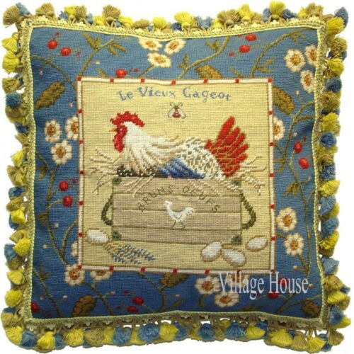 French country Needlepoint Pillow