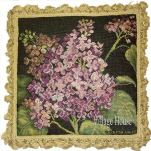 floral needlepoint pillow