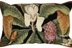 floral needlepoint pillow