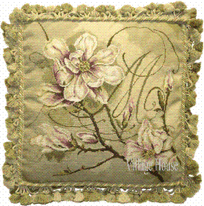 floral needlepoint pillow