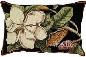 Magnolia with Bud Needlepoint Pillow