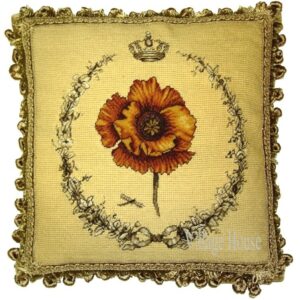 floral needlepoint pillow