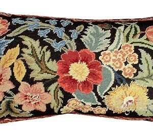 floral needlepoint pillow