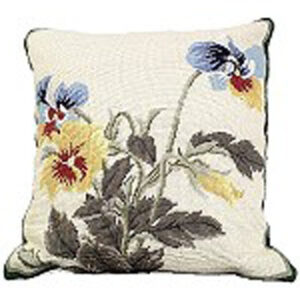 floral needlepoint pillow