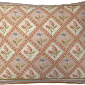 floral needlepoint pillow