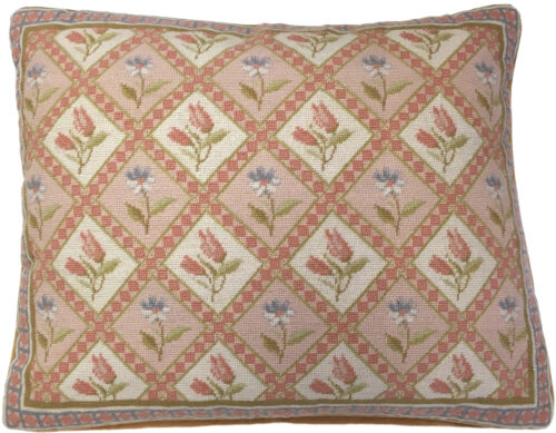 floral needlepoint pillow