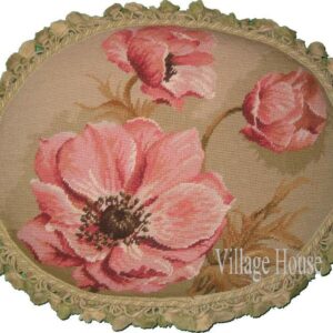 floral needlepoint pillow