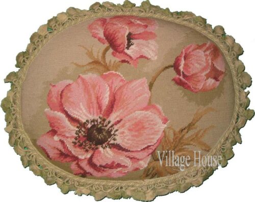 floral needlepoint pillow