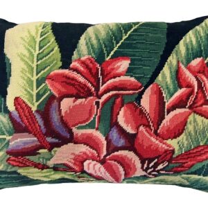 floral needlepoint pillow