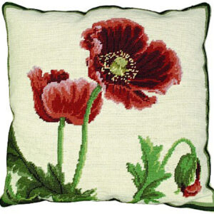 floral needlepoint pillow