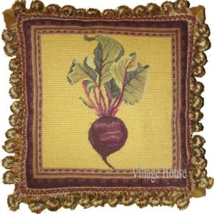 turnip needlepoint pillow