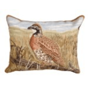 Quail Needlepoint Pillow