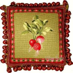 Radish Needlepoint Pillow