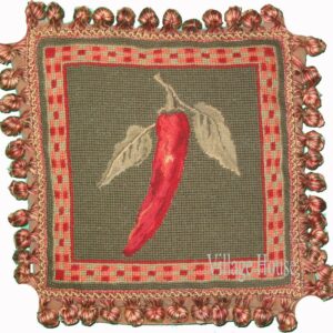 vegetable needlepoint pillow